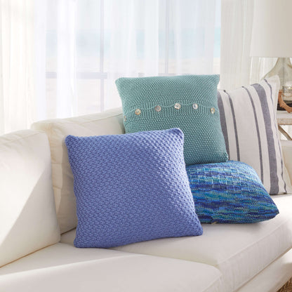 Red Heart Beach House Knit Pillows Knit Pillow made in Red Heart Soft Yarn