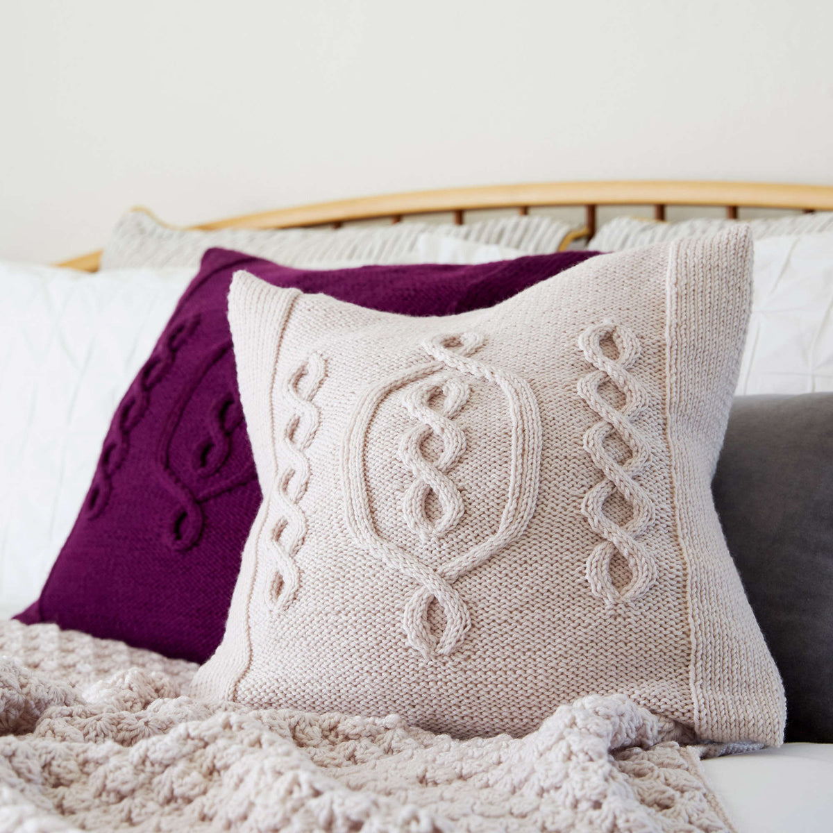 Knit Pillow made in Red Heart Chic Sheep Yarn