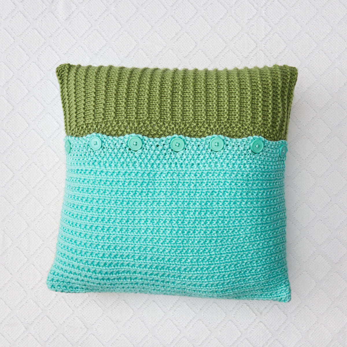 Knit Pillow made in Red Heart Super Saver Chunky Yarn