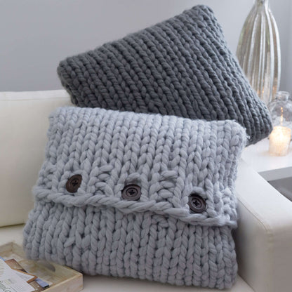 Red Heart Inviting Knit Pillows Knit Pillow made in Red Heart Irresistible Yarn