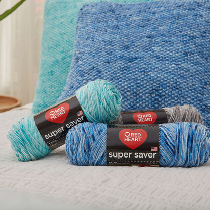 Red Heart Knit Textured Seed Stitch Pillows Knit Pillow made in Red Heart Super Saver Yarn