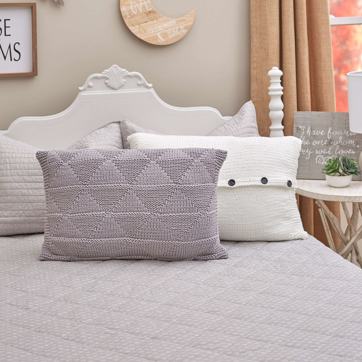 Knit Pillows made in Red Heart Strata Yarn