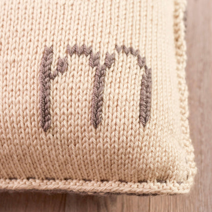 Red Heart Knit Initially Yours Pillow Knit Pillow made in Red Heart Chunky Soft Yarn