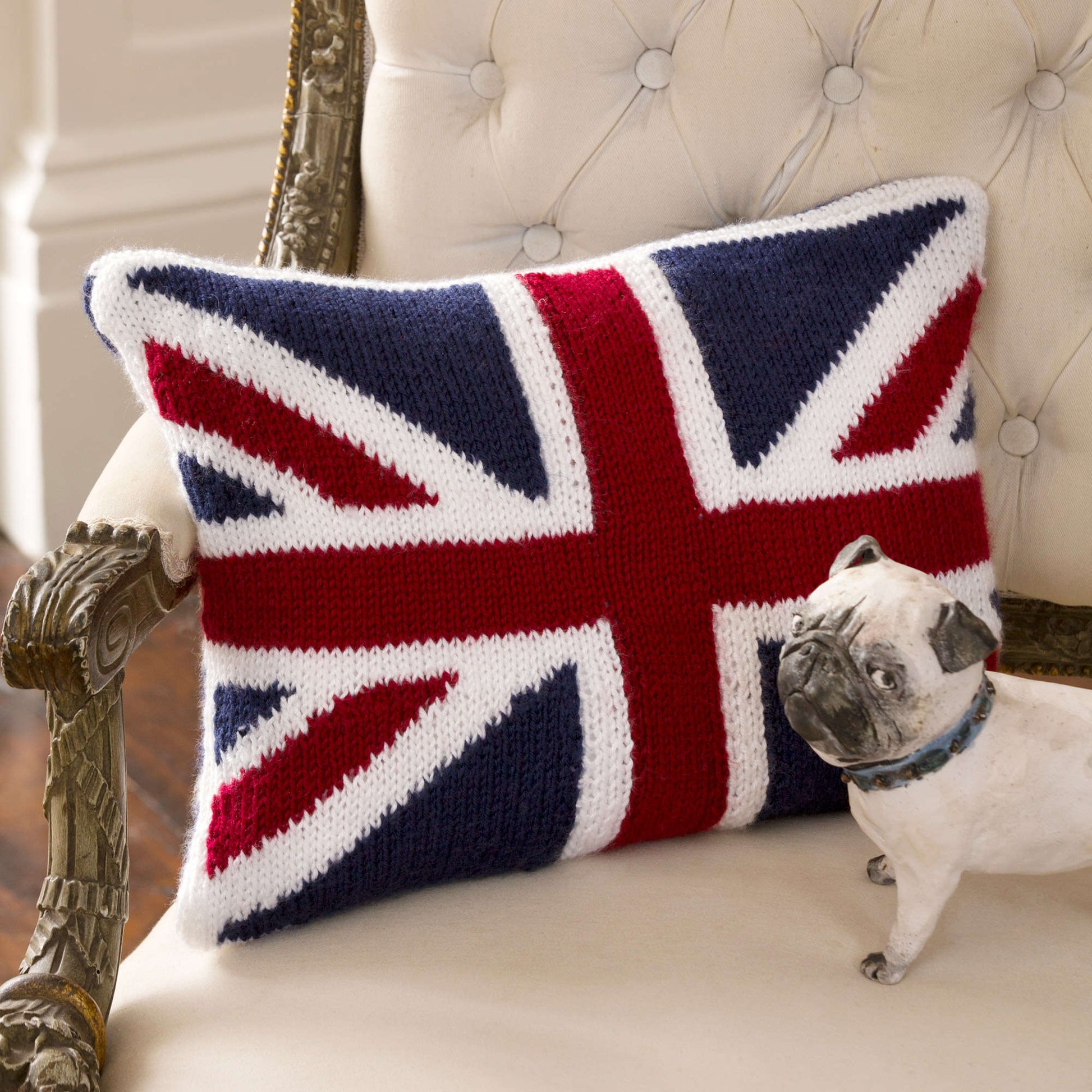 Free Red Heart Union Jack Pillow Pattern