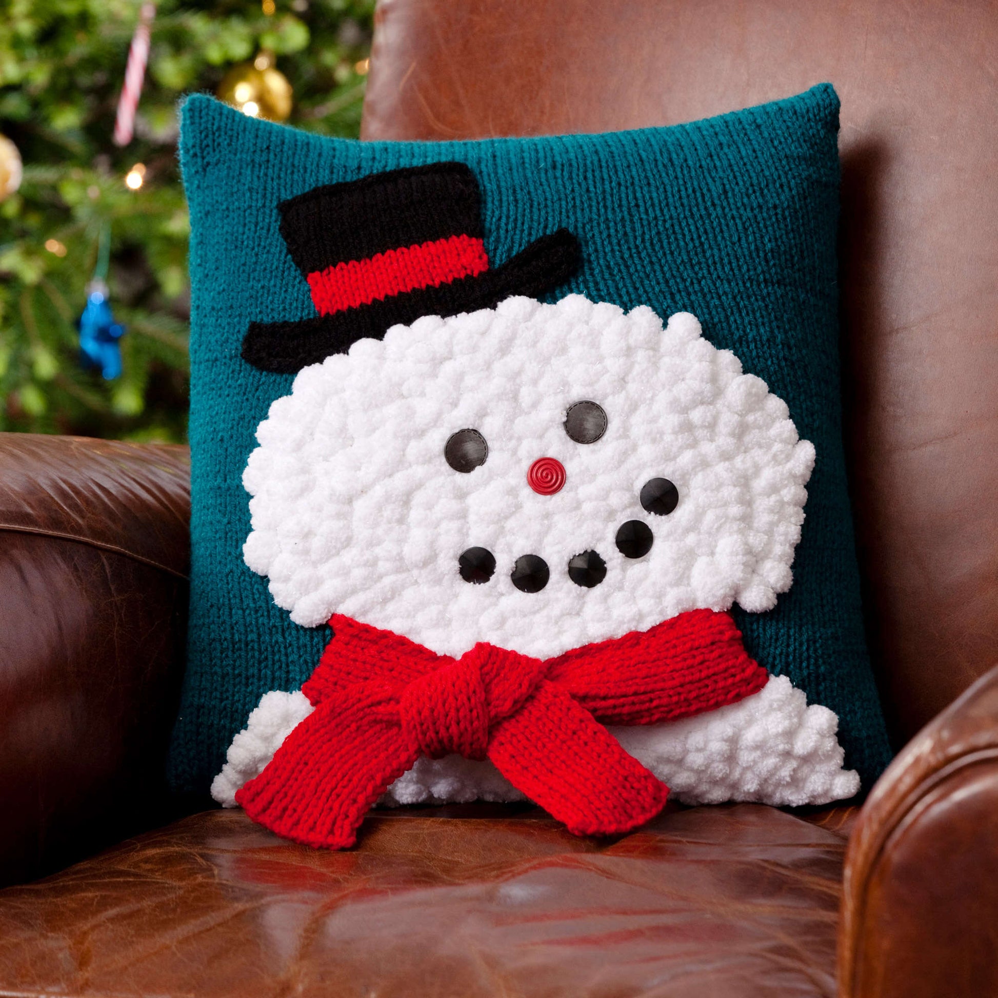 Free Red Heart Snowman Pillow Knit Pattern