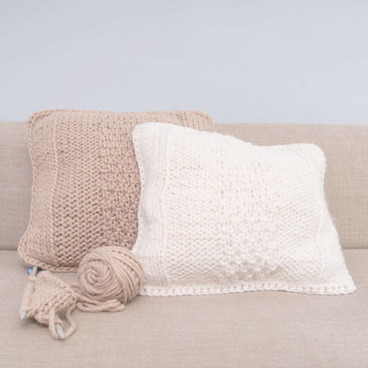 Red Heart Knit Roma Cushions Knit Cushion made in Red Heart An Italian Story Ora Yarn