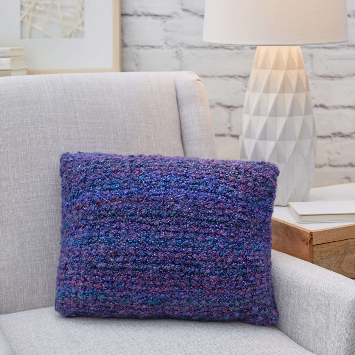 Knit Pillow made in Red Heart Stellar Yarn