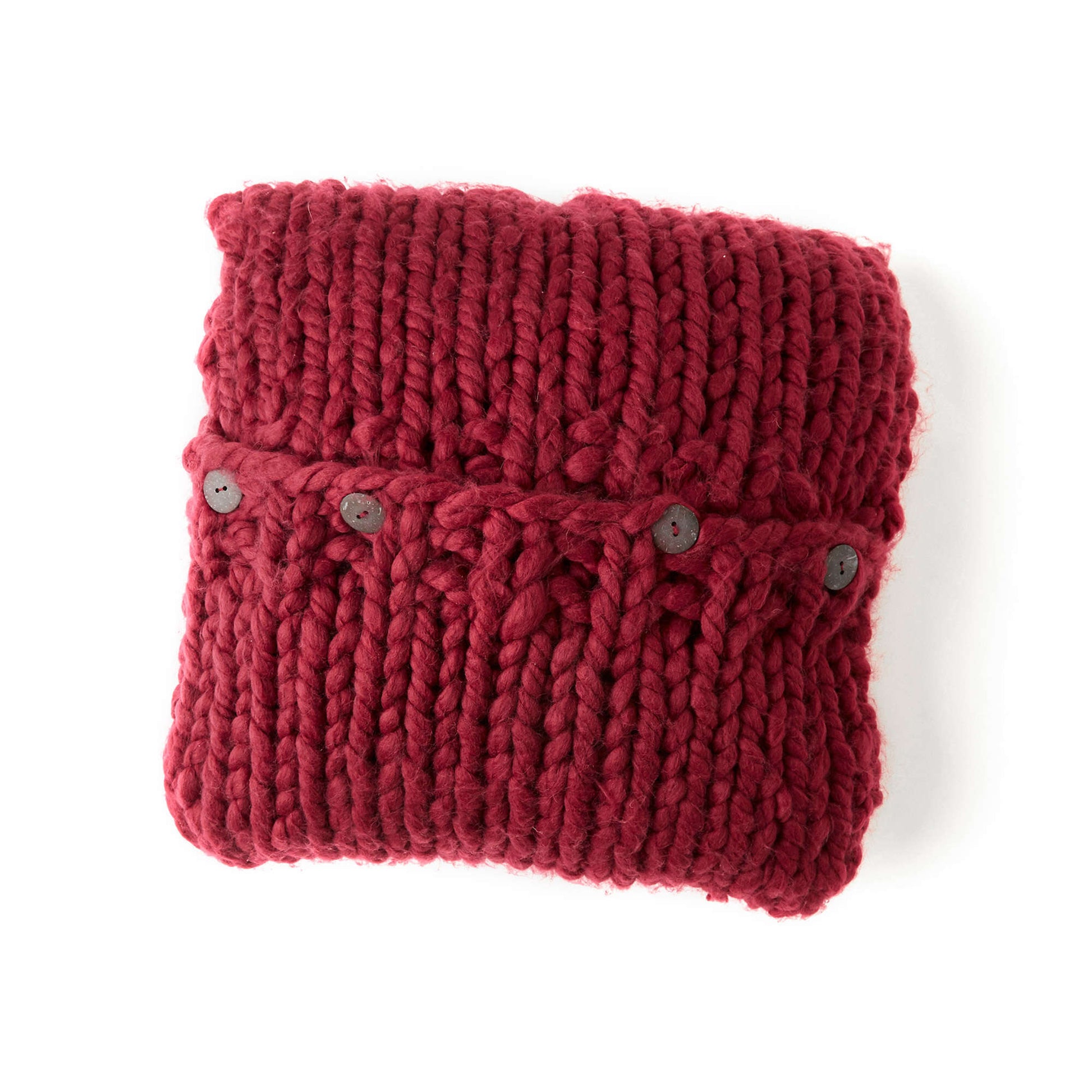 Free Red Heart Knit Oversized-Cable Pillow Pattern