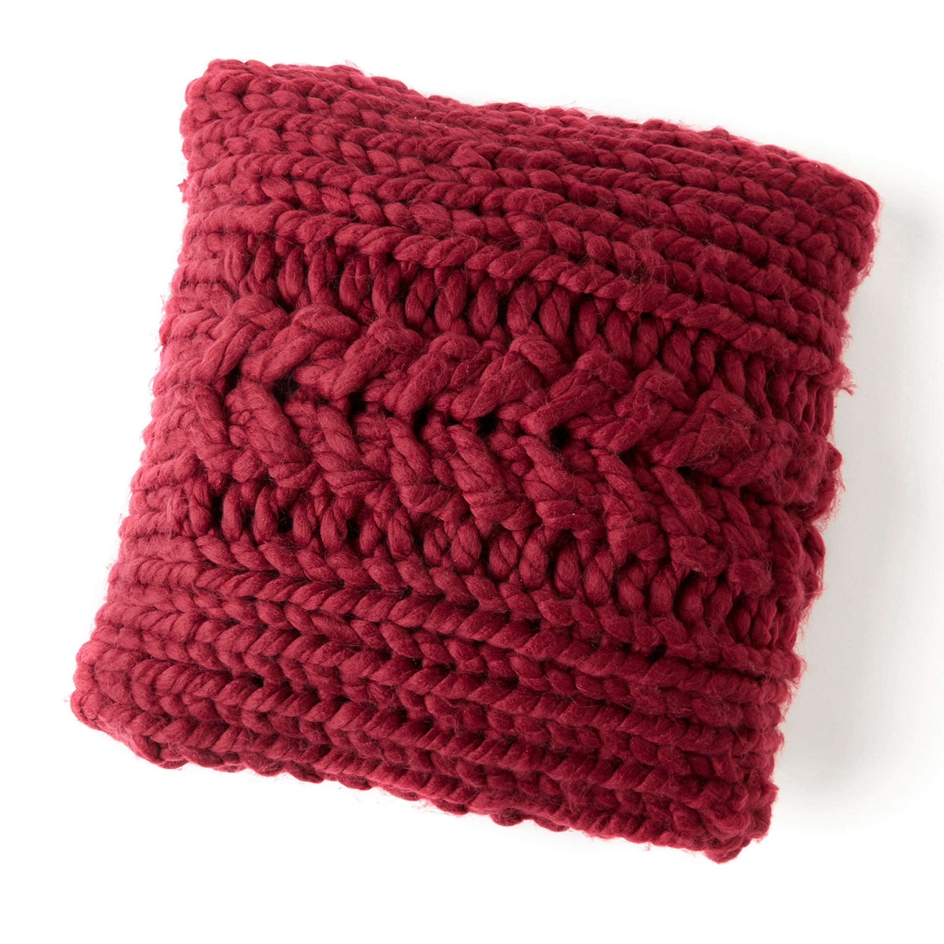 Free Red Heart Oversized-Cable Pillow Knit Pattern