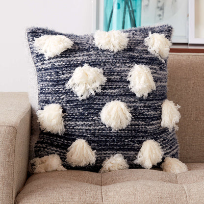 Red Heart Marl & Fur Knit Pillow Single Size