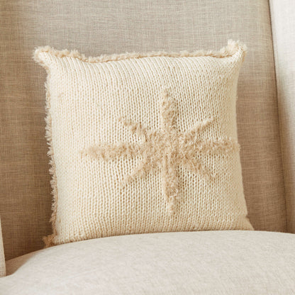 Red Heart Knit Texture Star Pillow Single Size