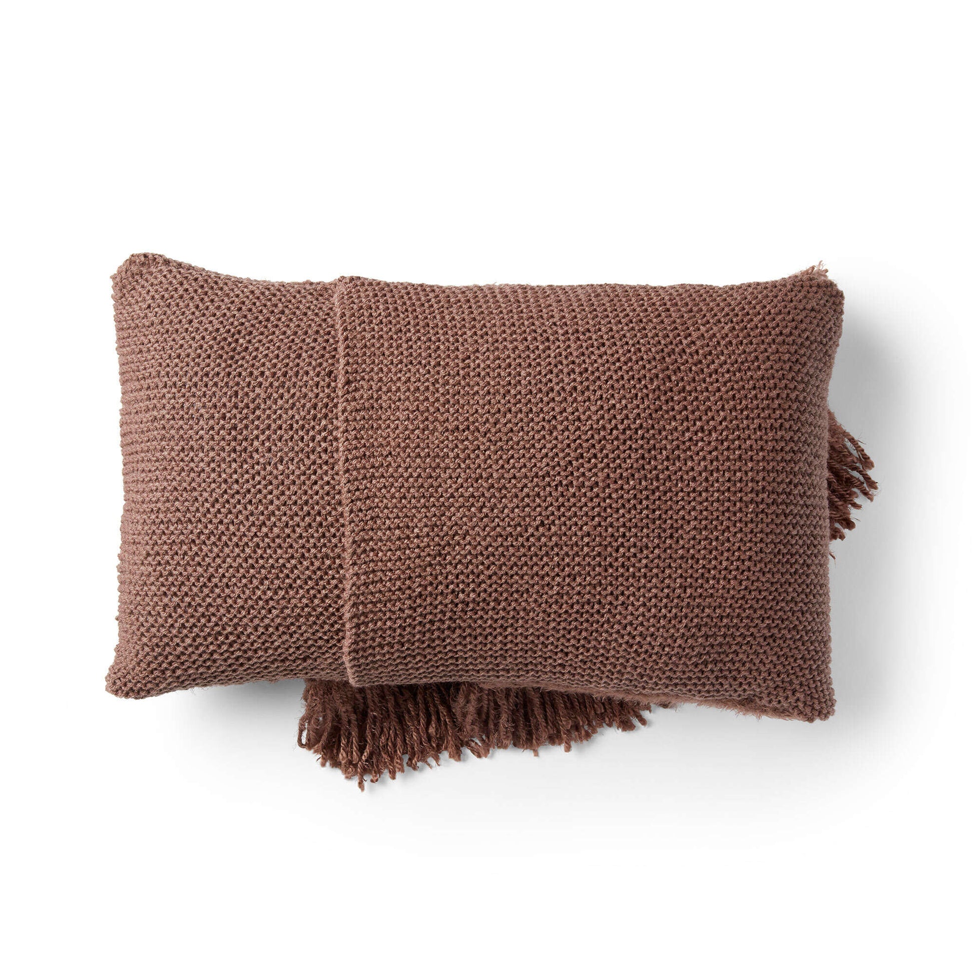 Red Heart Fringed Knit Lumbar Pillow Yarnspirations