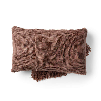 Red Heart Fringed Knit Lumbar Pillow Single Size