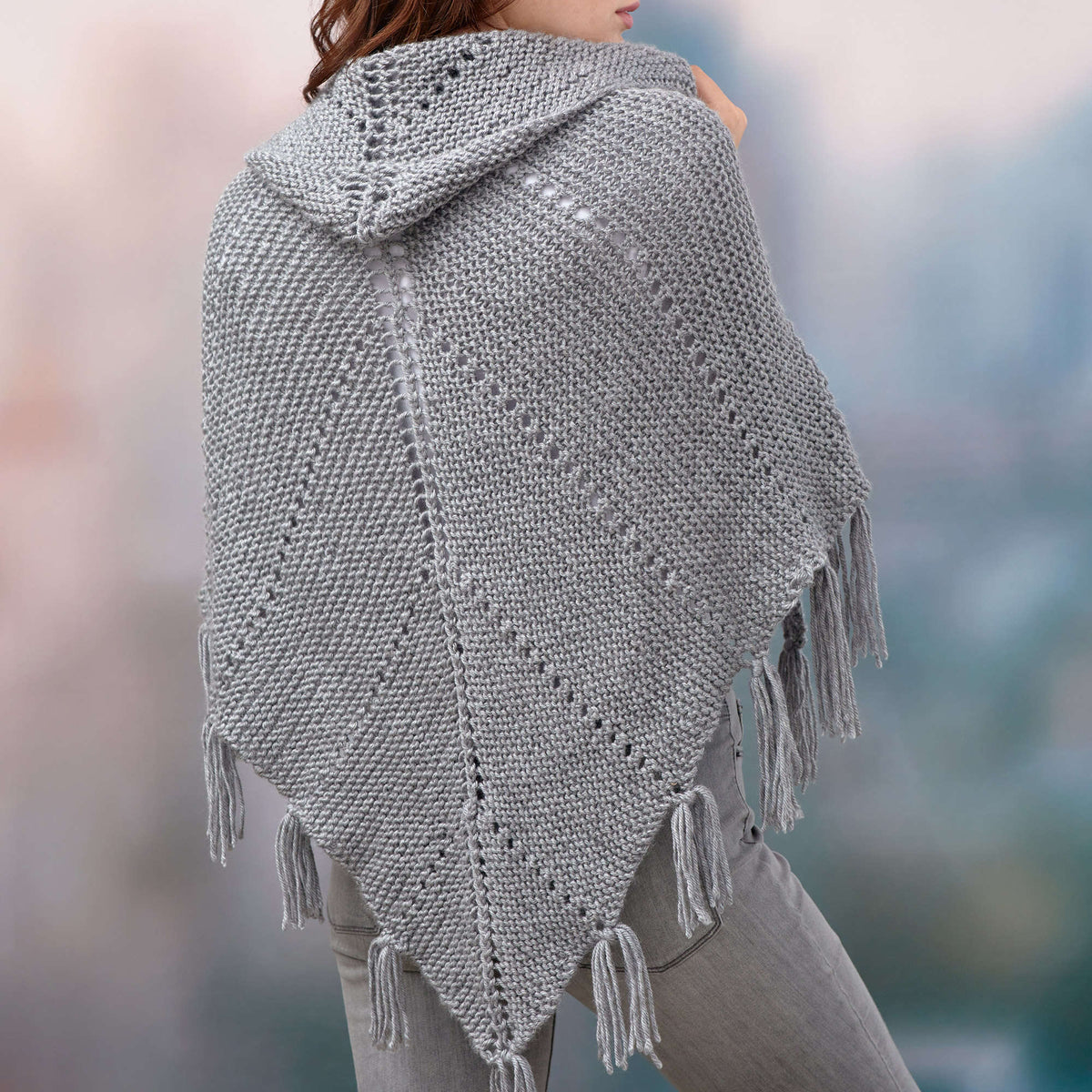 Knit Shawl made in Red Heart Soft Yarn