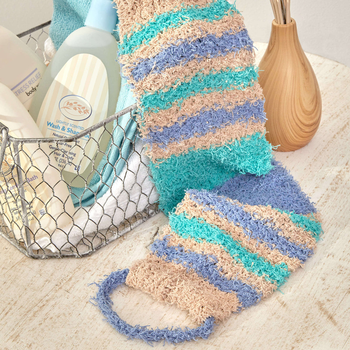 Knit Scrubber made in Red Heart Scrubby Cotton Yarn