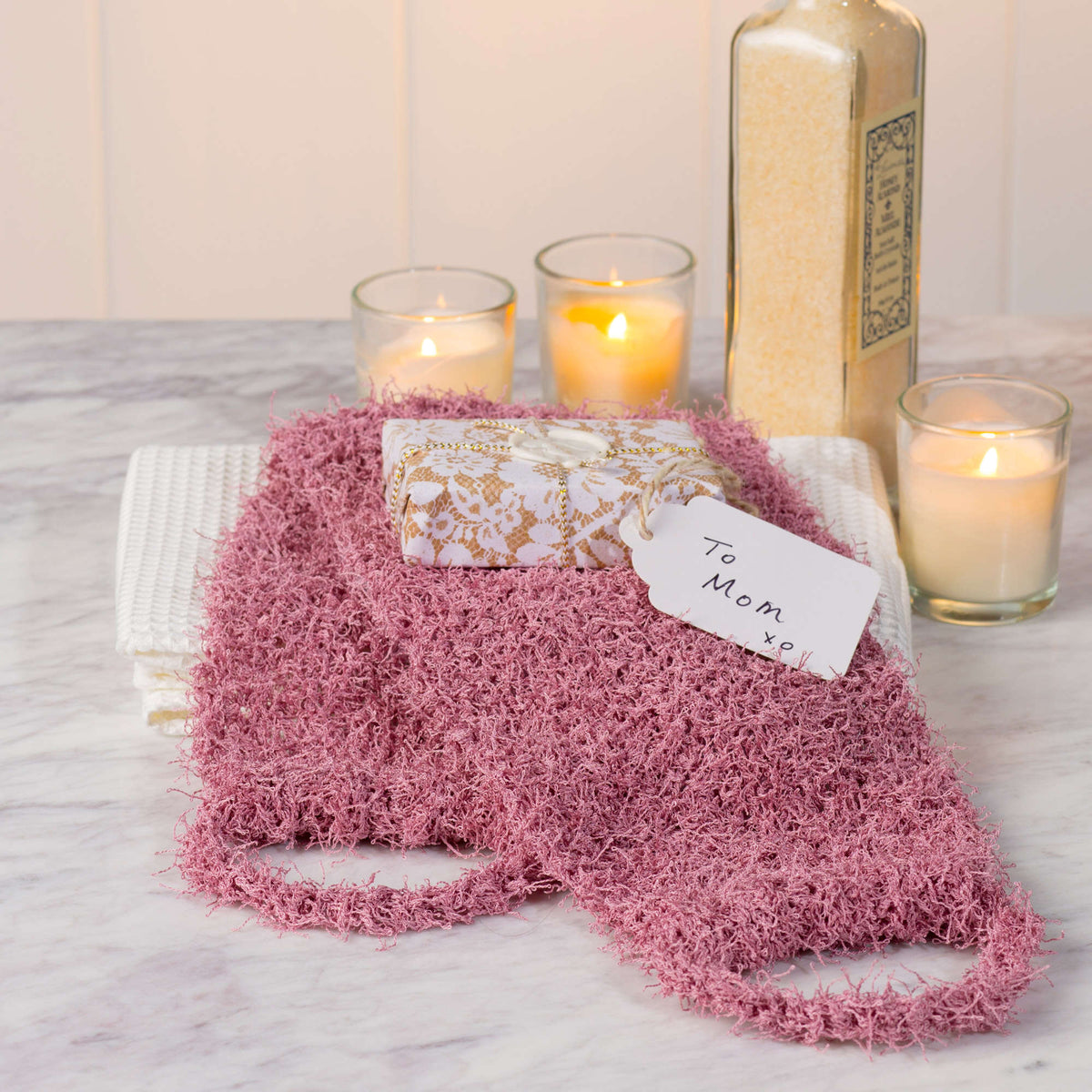 Knit Scrubber made in Red Heart Scrubby Yarn