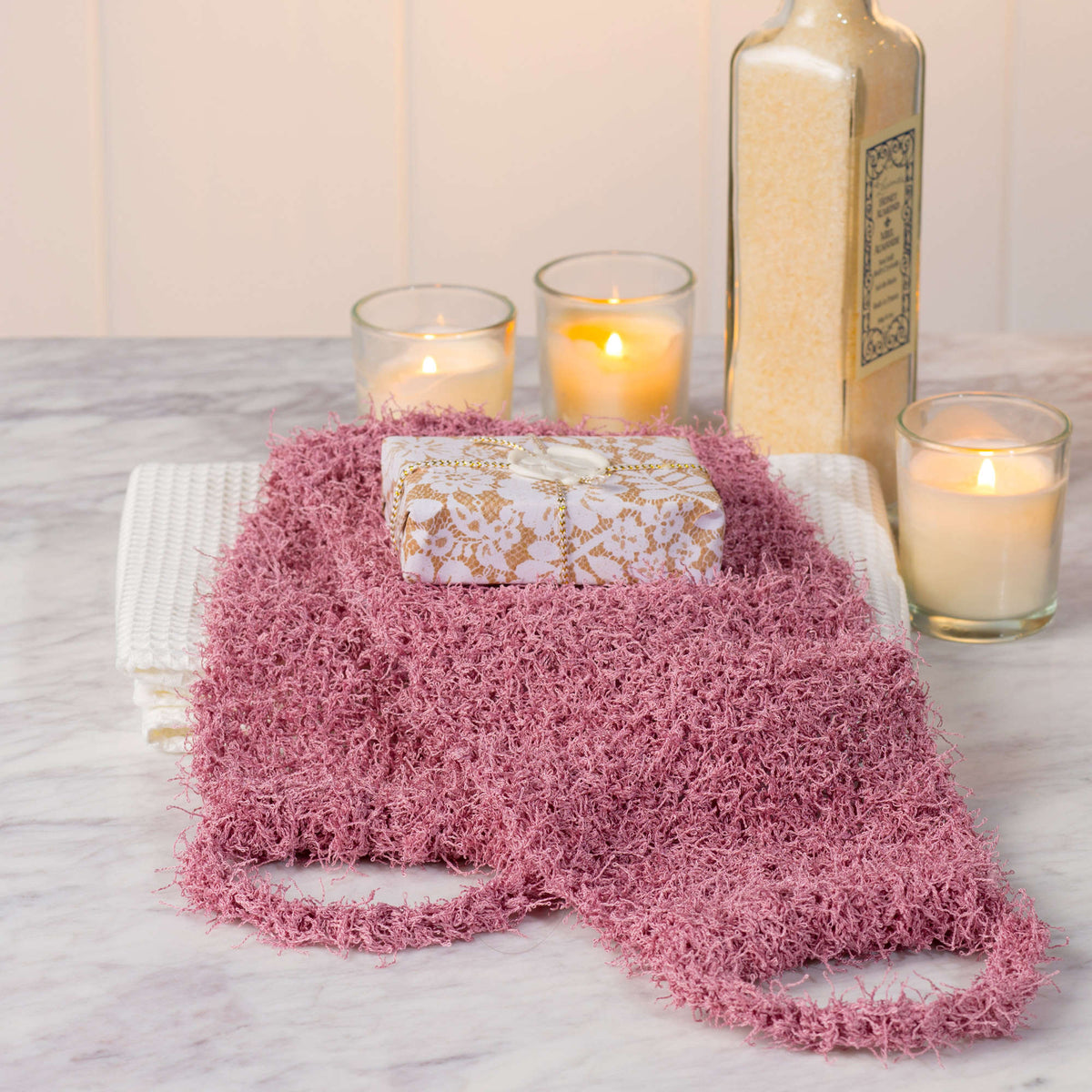 Knit Scrubber made in Red Heart Scrubby Yarn