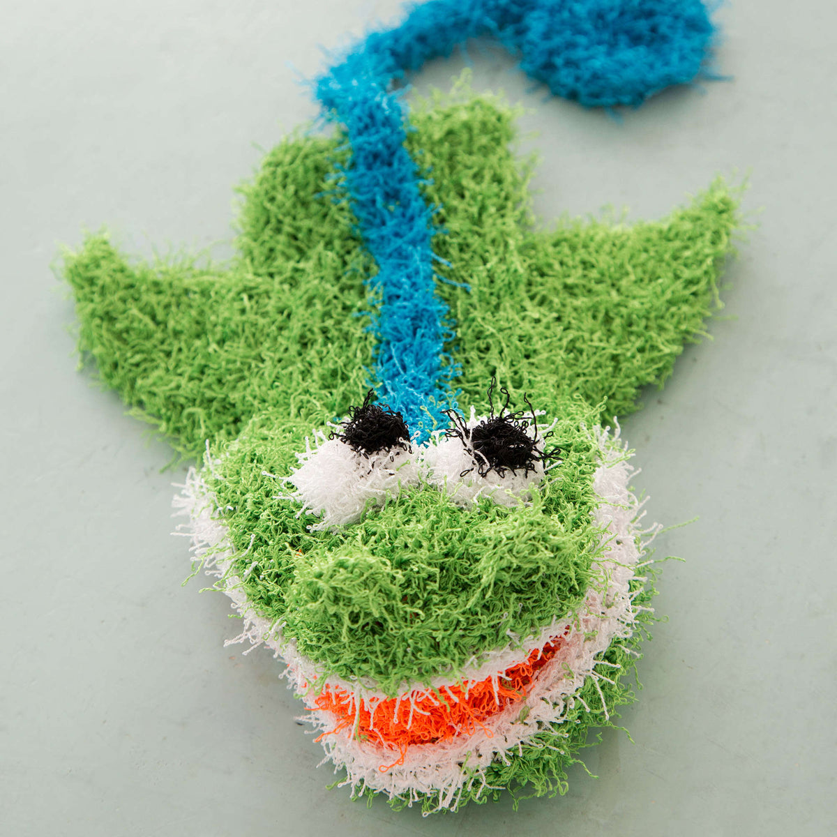 Knit Puppet made in Red Heart Scrubby Yarn