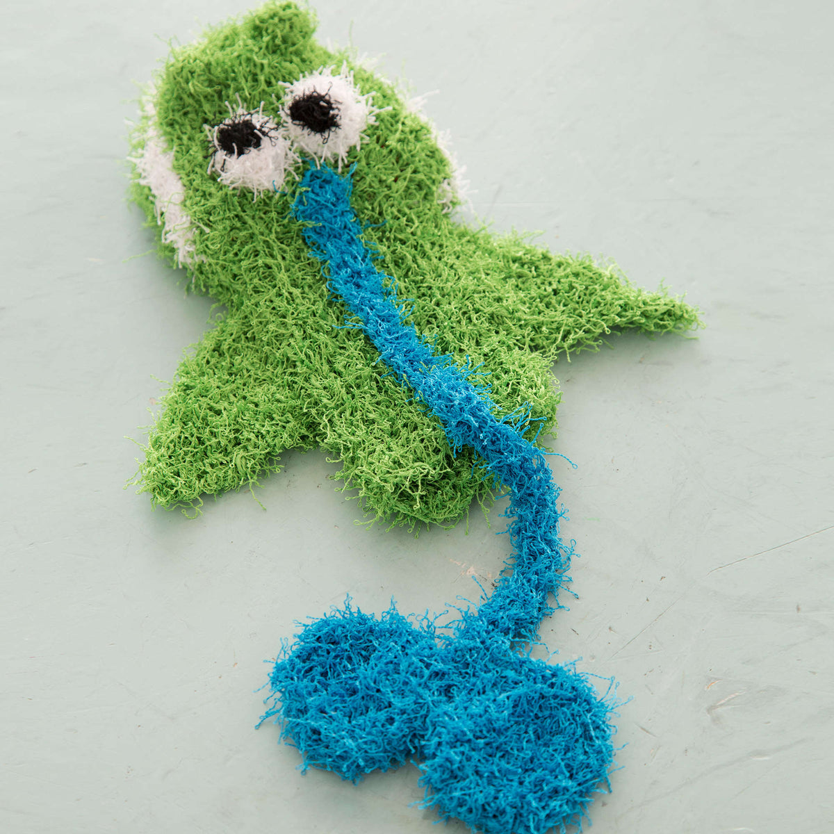 Knit Puppet made in Red Heart Scrubby Yarn