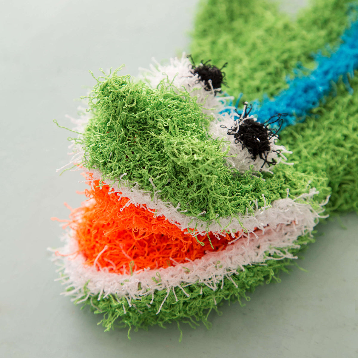 Knit Puppet made in Red Heart Scrubby Yarn