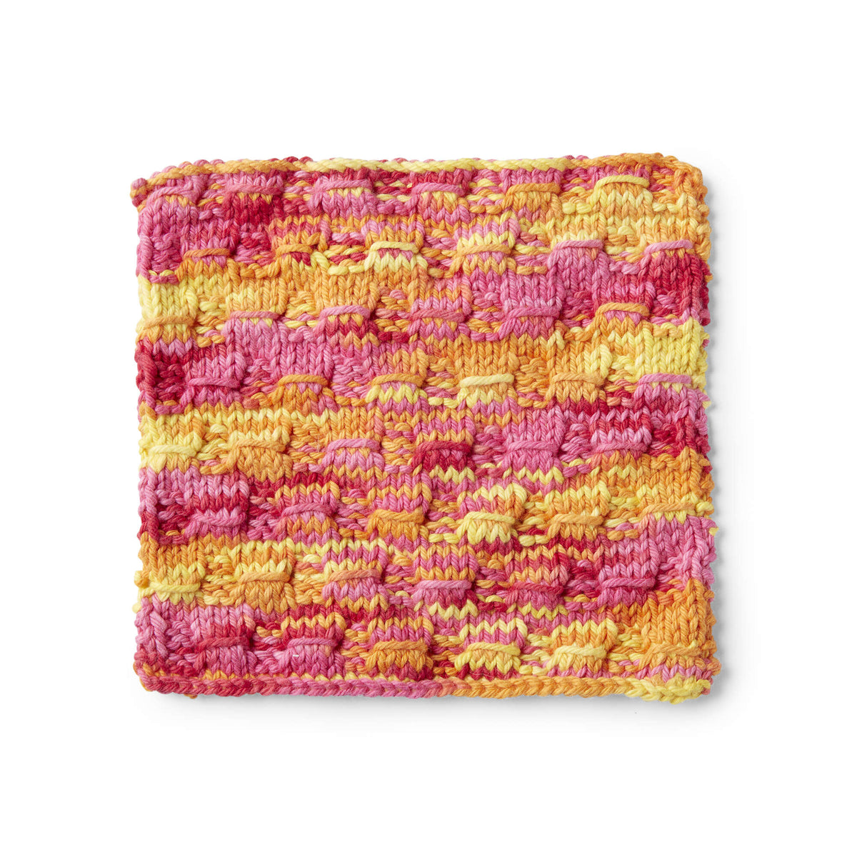 Knit Dishcloth made in Red Heart Scrubby Smoothie Yarn