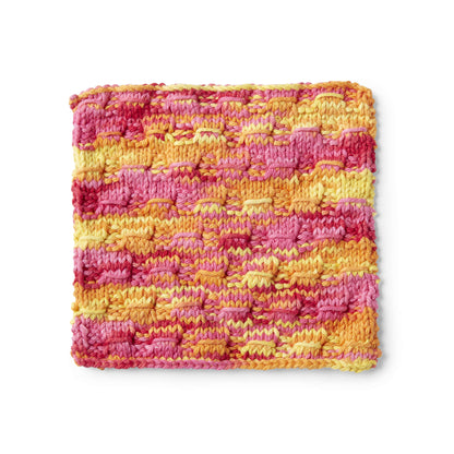 Red Heart Knit Wrapped Stitches Washcloth Knit Dishcloth made in Red Heart Scrubby Smoothie Yarn