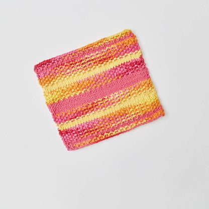 Red Heart Knit Textured Stripes Washcloth Knit Dishcloth made in Red Heart Scrubby Smoothie Yarn
