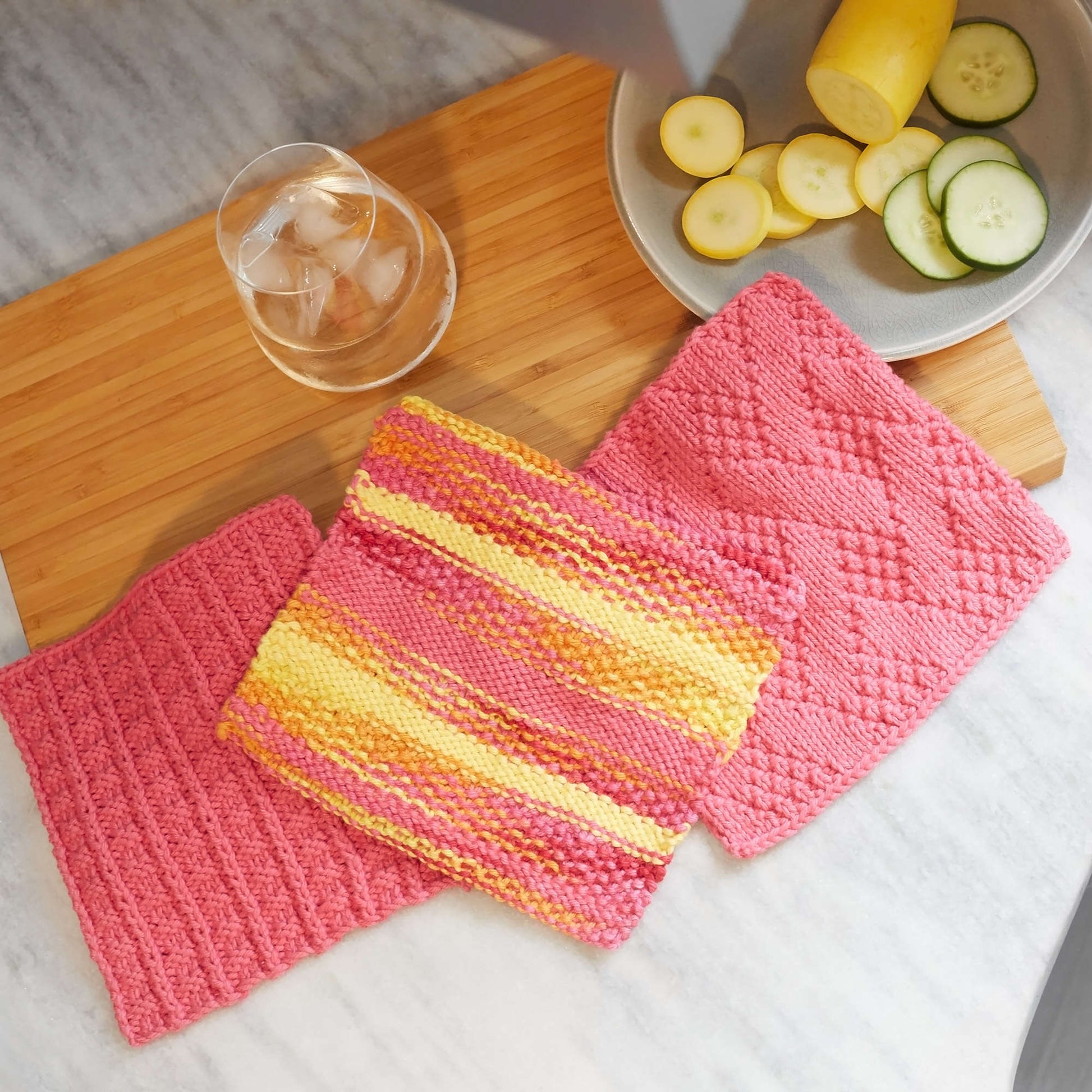 Red Heart Textured Stripes Washcloth Red Heart Textured Stripes Washcloth