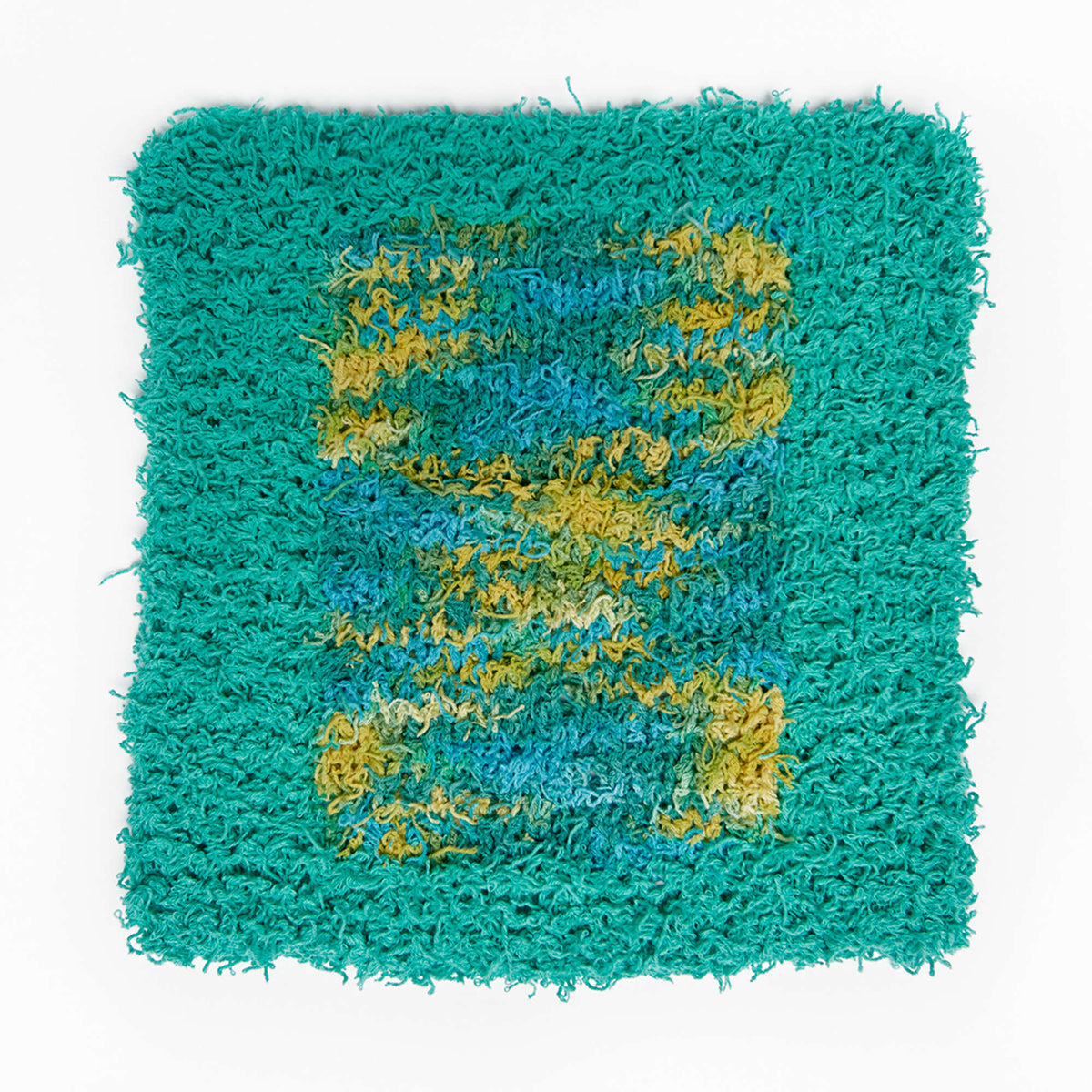 Knit Dishcloth made in Red Heart Scrubby Cotton Yarn