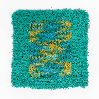 Red Heart Colorblock Knit Washcloth Knit Dishcloth made in Red Heart Scrubby Cotton Yarn