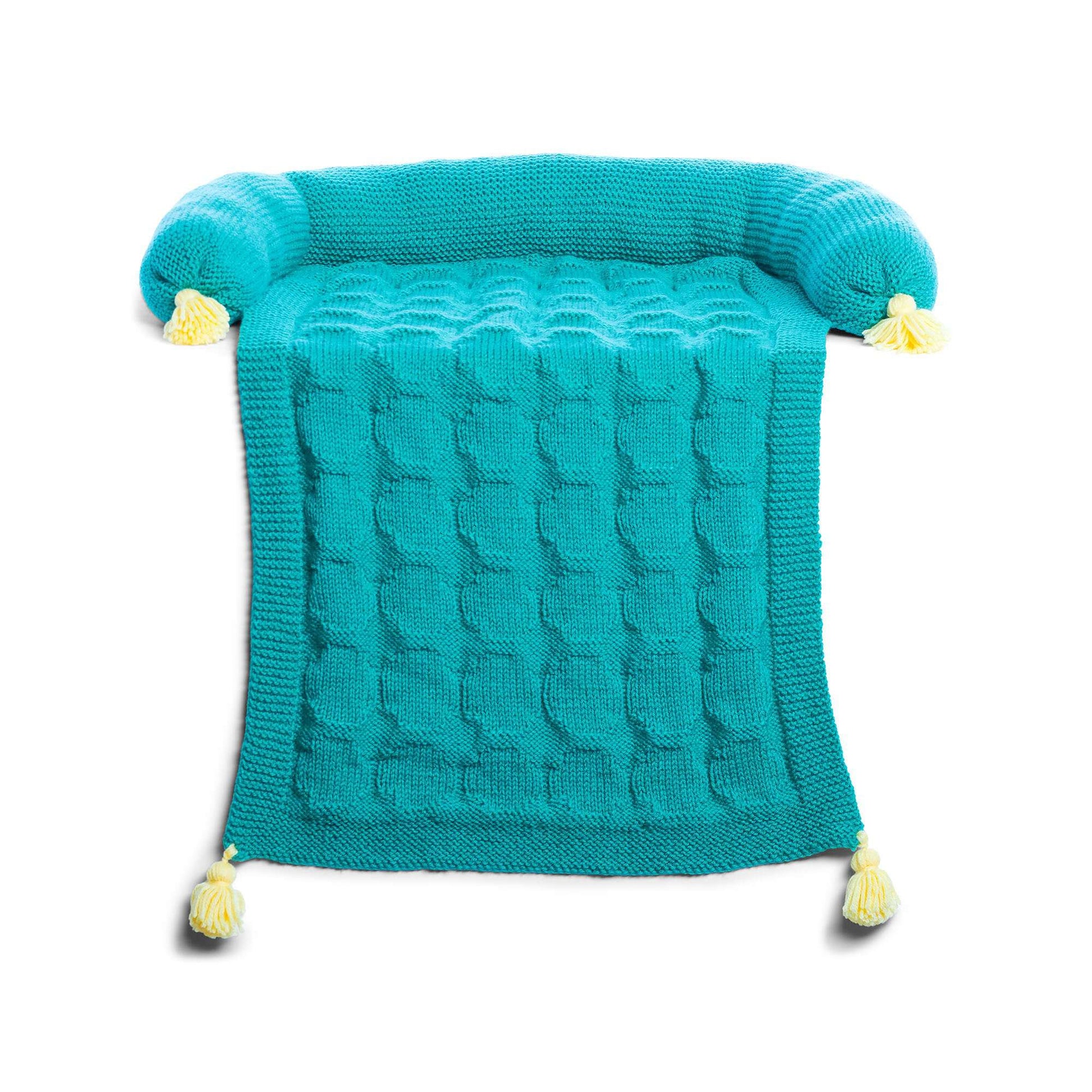 Red Heart Circle Stitch Knit Sofa Saver Pet Blanket Single Size