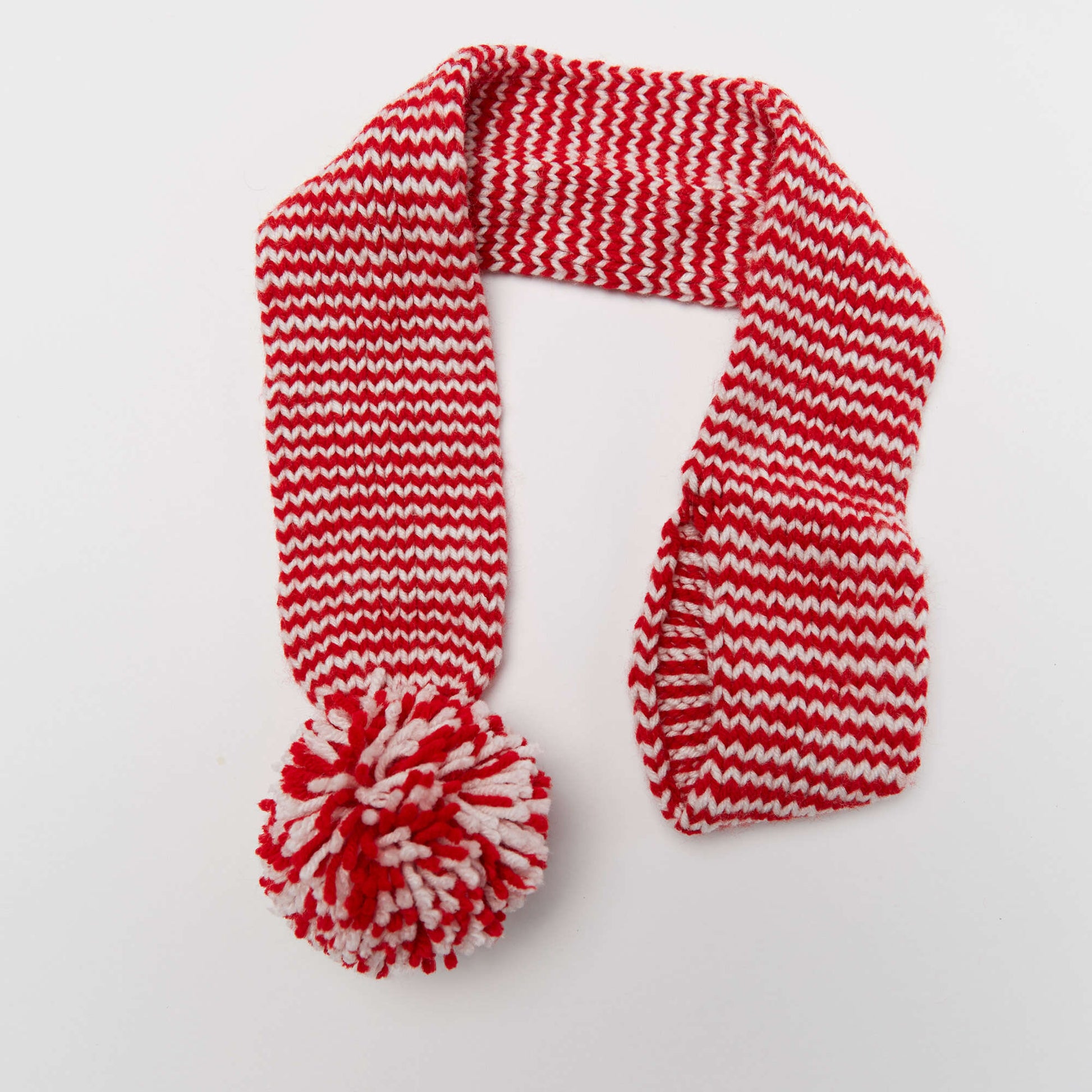 Free Red Heart Holiday Stripes Dog Scarf Knit Pattern