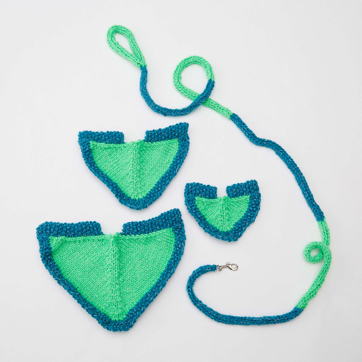 Knit Bandana made in Red Heart Reflective Yarn