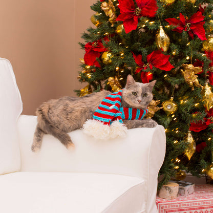 Red Heart Knit Stylish Pet Scarf Knit Scarf made in Red Heart Boutique Yarn