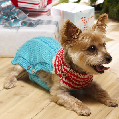Red Heart Knit Holiday Dog Sweater Knit Sweater made in Red Heart Soft Yarn