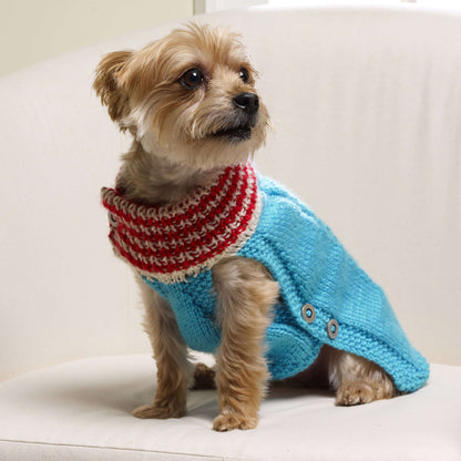 Red Heart Knit Holiday Dog Sweater Knit Sweater made in Red Heart Soft Yarn