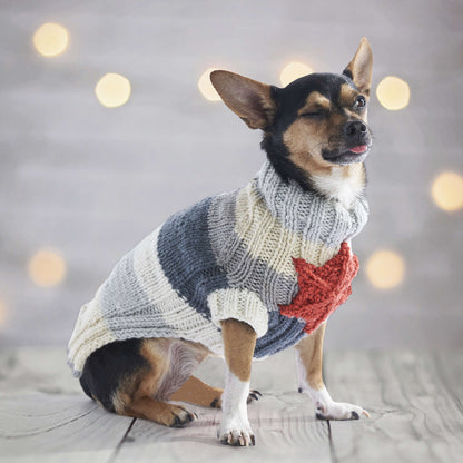 Red Heart Let’S O’Go Crazy Knit Dog Sweater Set S