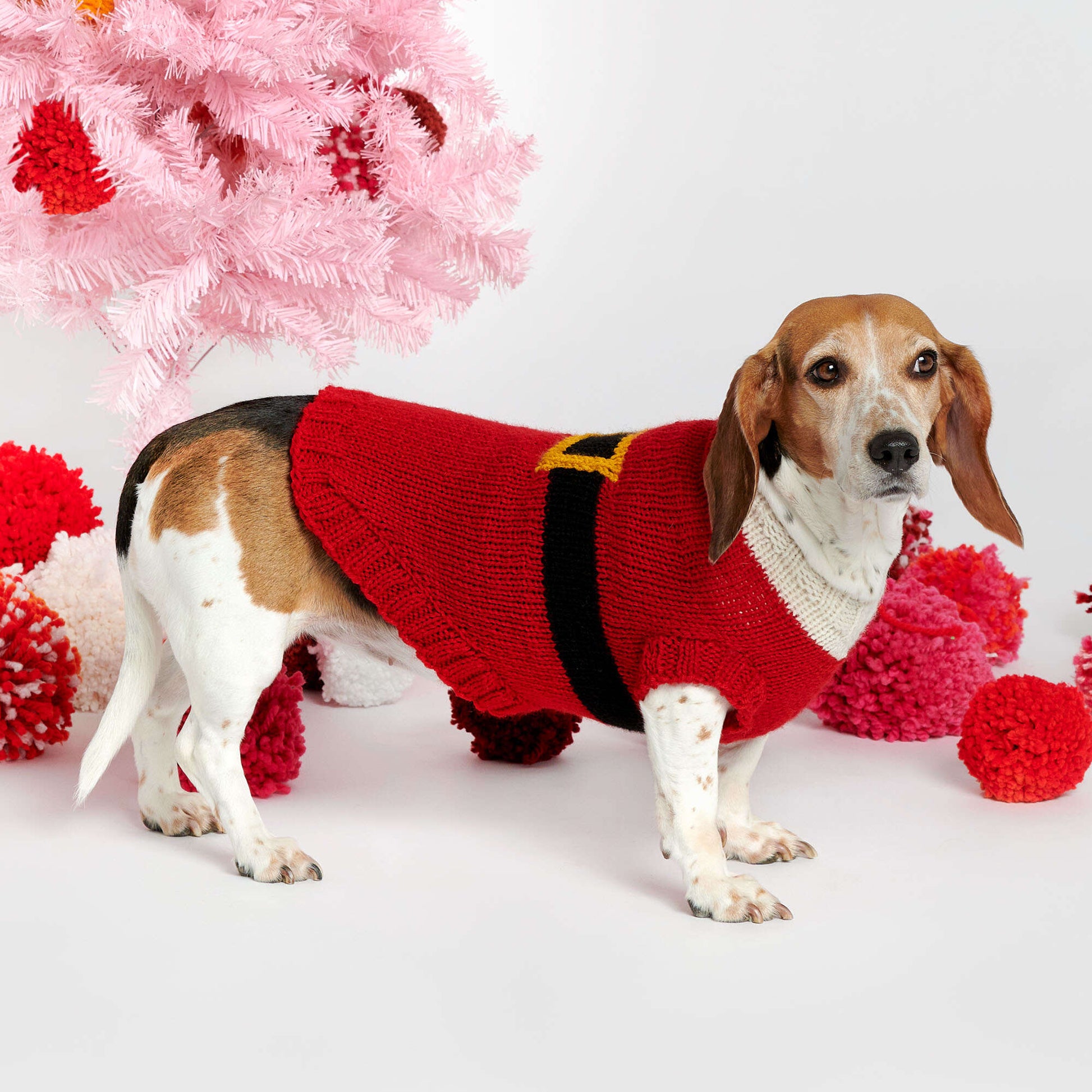 Free Red Heart Knit Santa Dog Coats Pattern