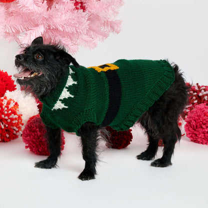 Red Heart Knit Elf Dog Coat S