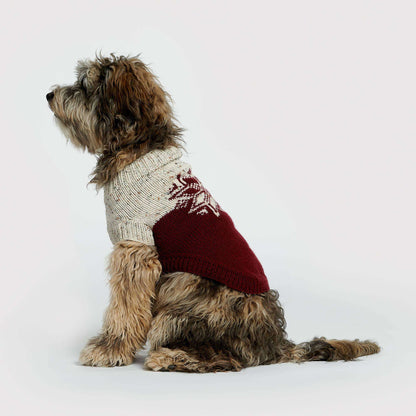 Red Heart Knit Fair Isle Dog Sweater L