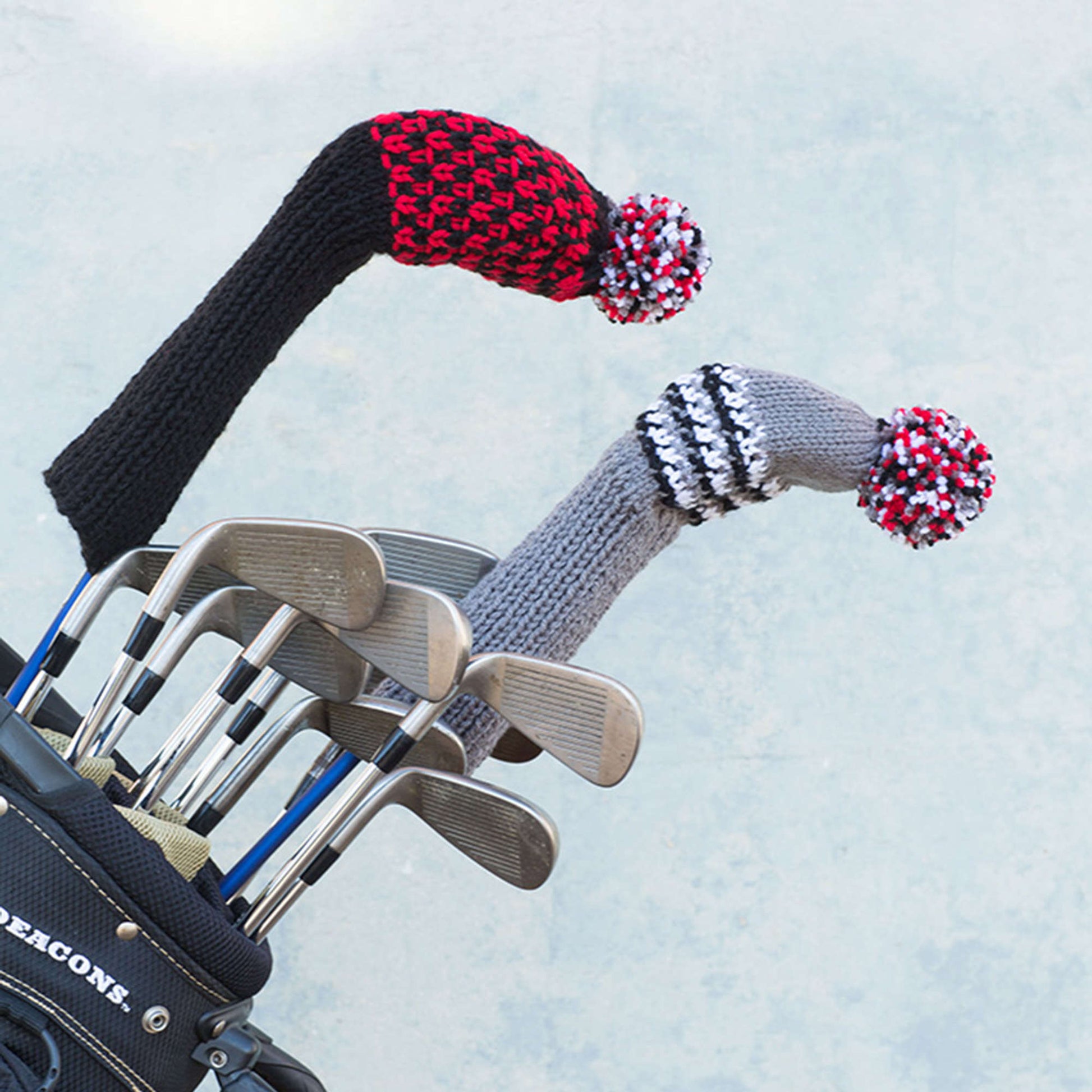 Red Heart Knit Golf Headcovers Red Heart Knit Golf Headcovers
