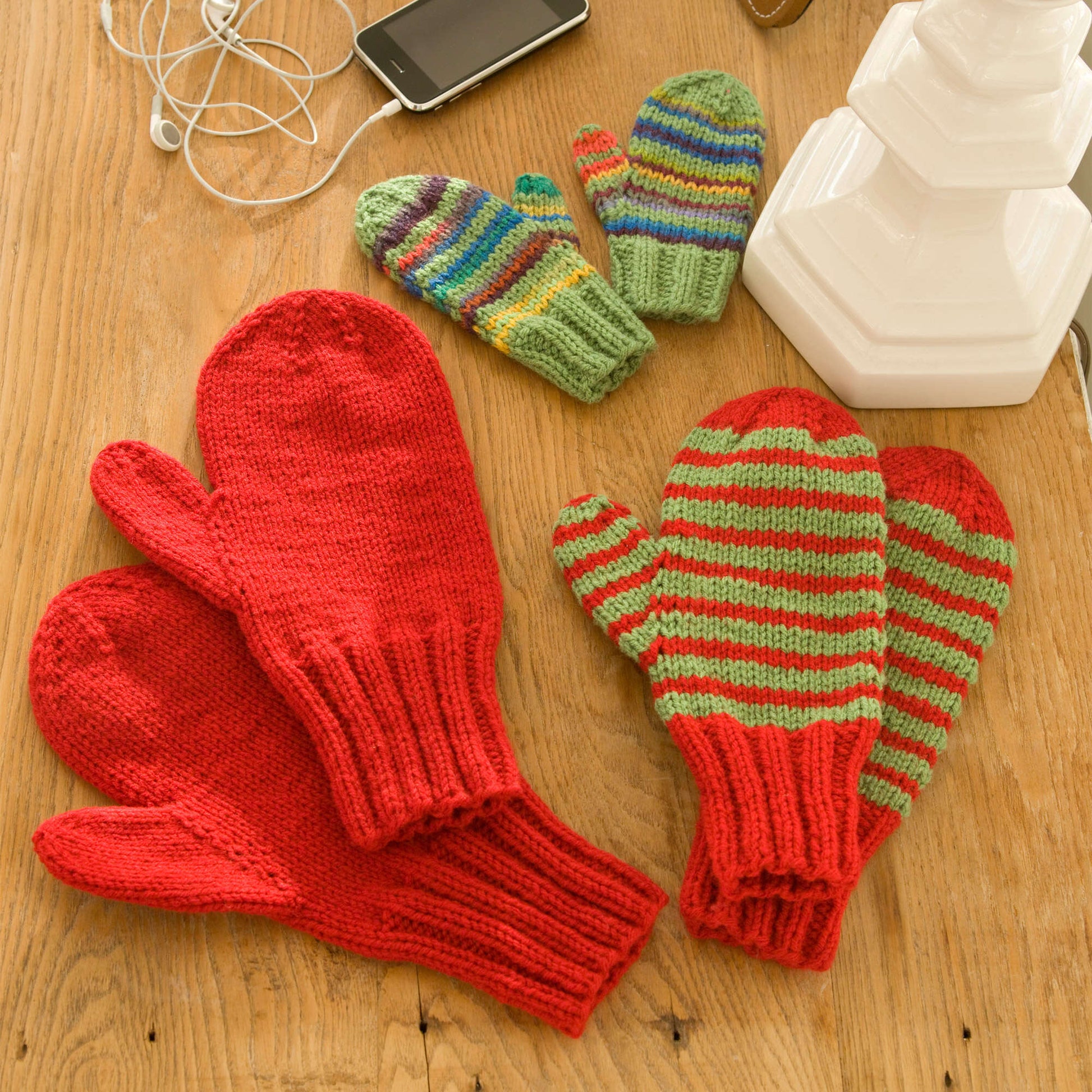 Free Red Heart Knit Mittens For All Pattern