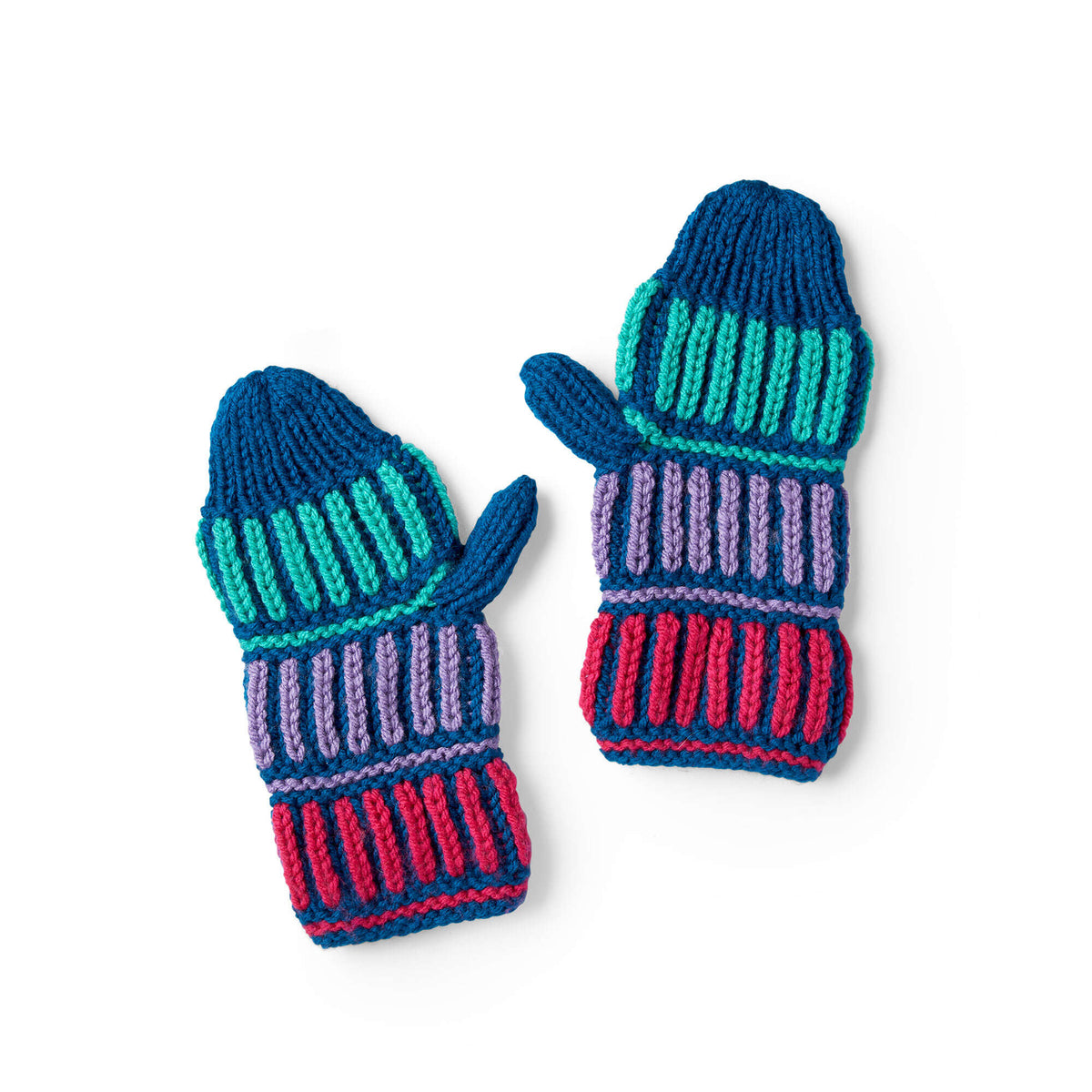 Knit Mittens made in Red Heart With Love Yarn