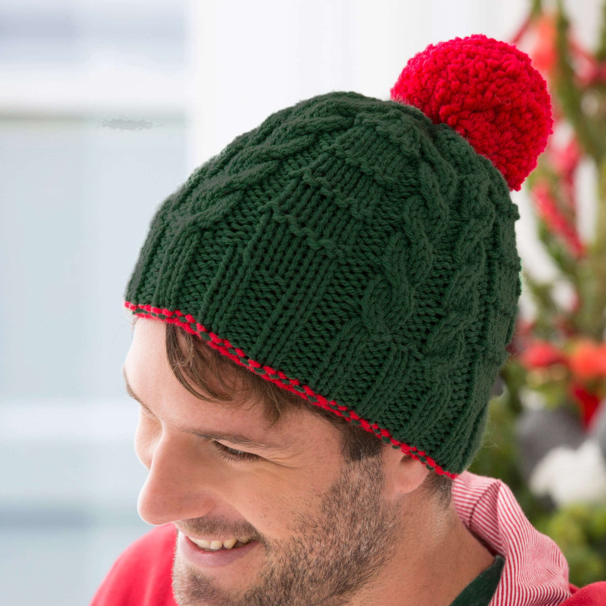 Free Red Heart Christmas Gift Beanies Knit Pattern