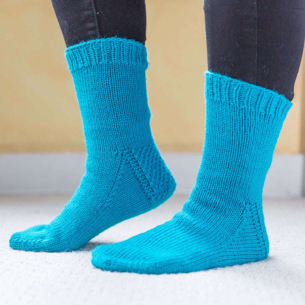 Knit Socks made in Red Heart Chic Sheep Yarn