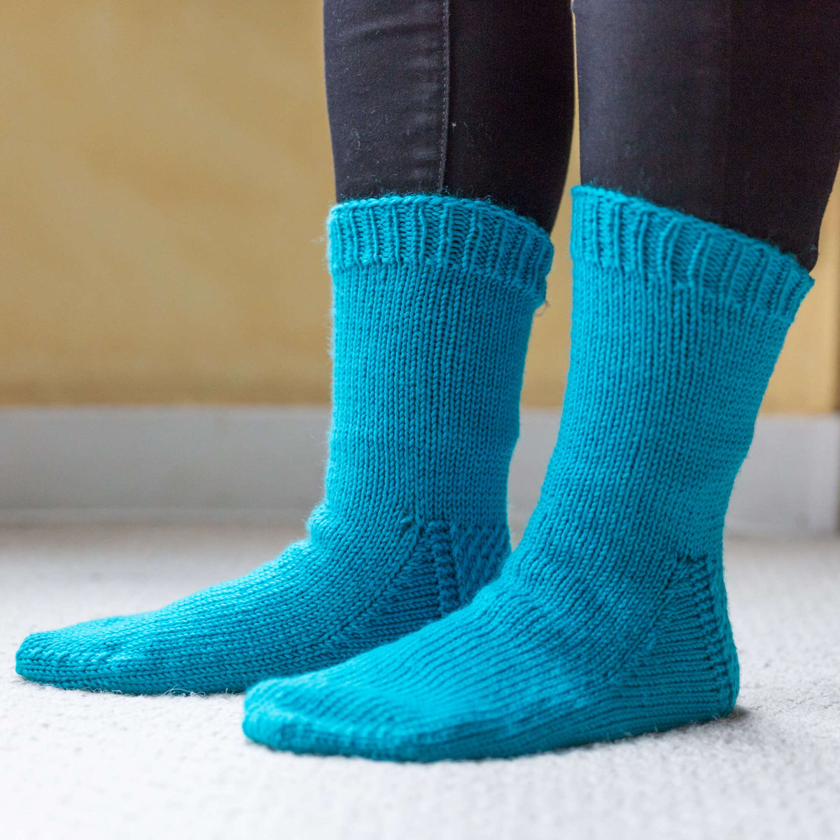 Knit Socks made in Red Heart Chic Sheep Yarn