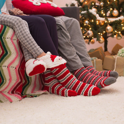 Red Heart Knit Cozy Slipper Socks XL