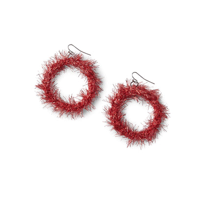 Red Heart Craft Sparkling Earrings Craft Earrings made in Red Heart Sparkle Yarn