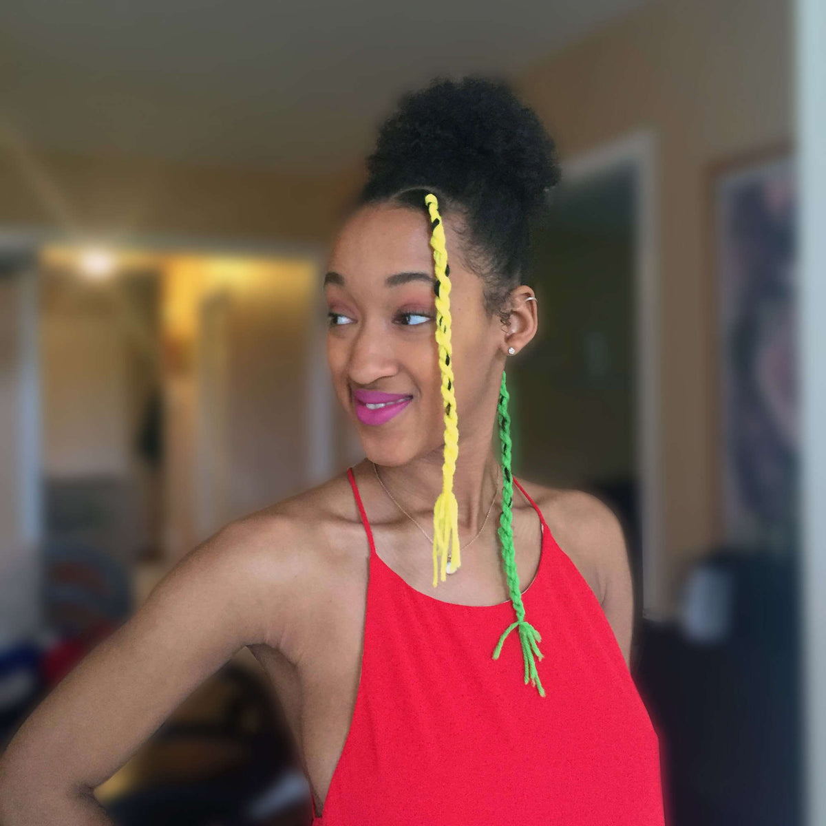 Craft Hair Accessory made in Red Heart Super Saver Yarn