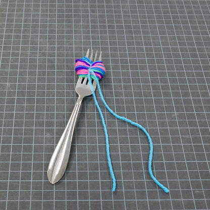 Red Heart Craft Pompom-and-Tassel Keyring Craft Key Chains made in Red Heart Super Saver Yarn